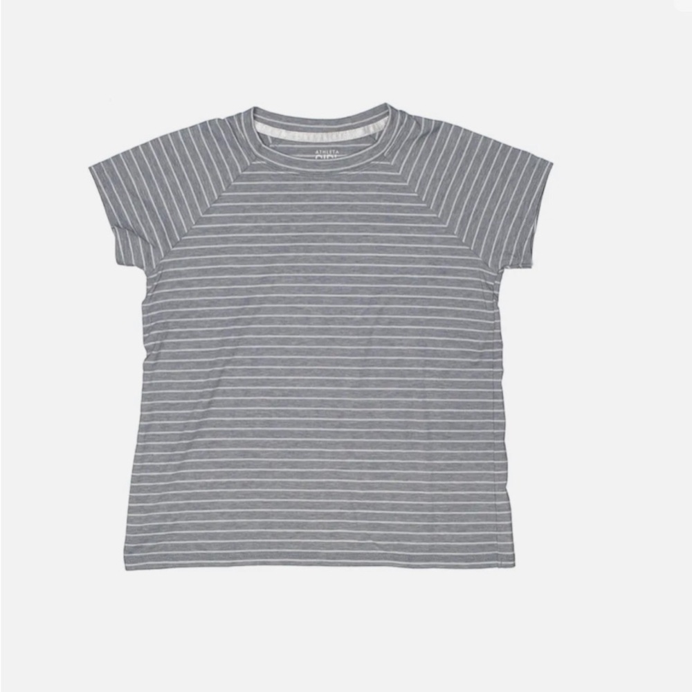 Athleta girl gray and white striped tee. Size S/7